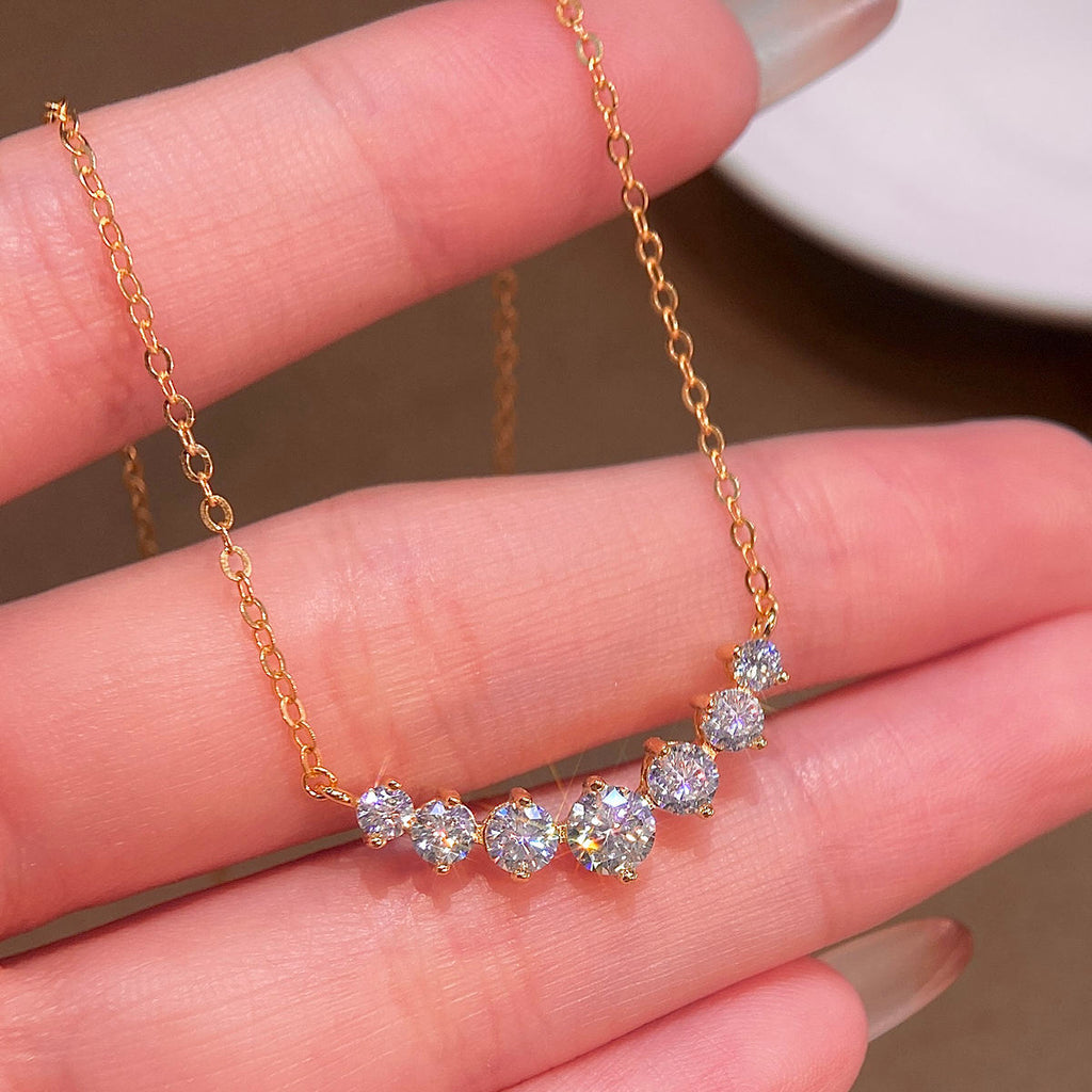 1.7ct to 5ct Moissanite Pendant Necklace in 18K Gold-Plated S925 Sterling Silver