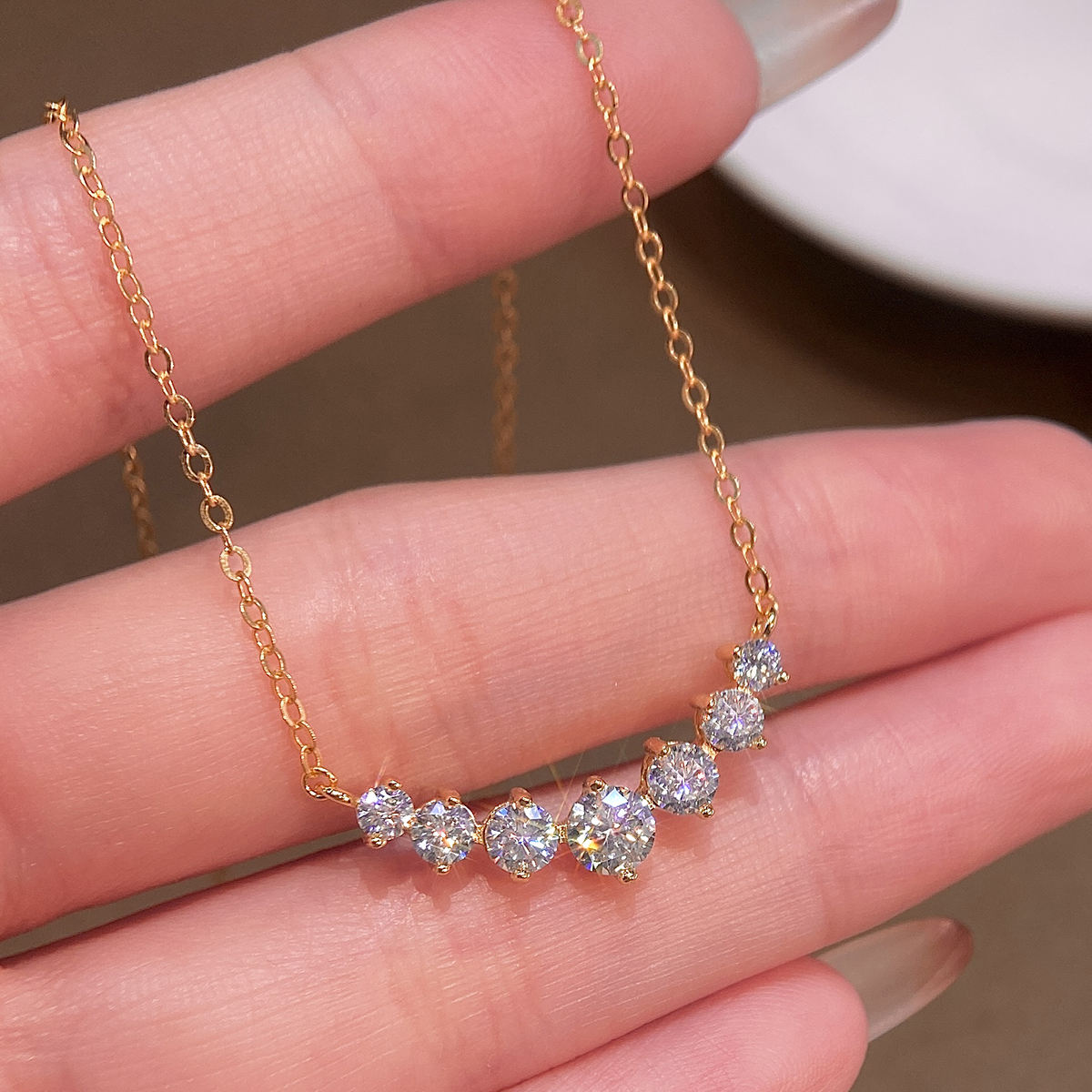 1.7ct to 5ct Moissanite Pendant Necklace in 18K Gold-Plated S925 Sterling Silver