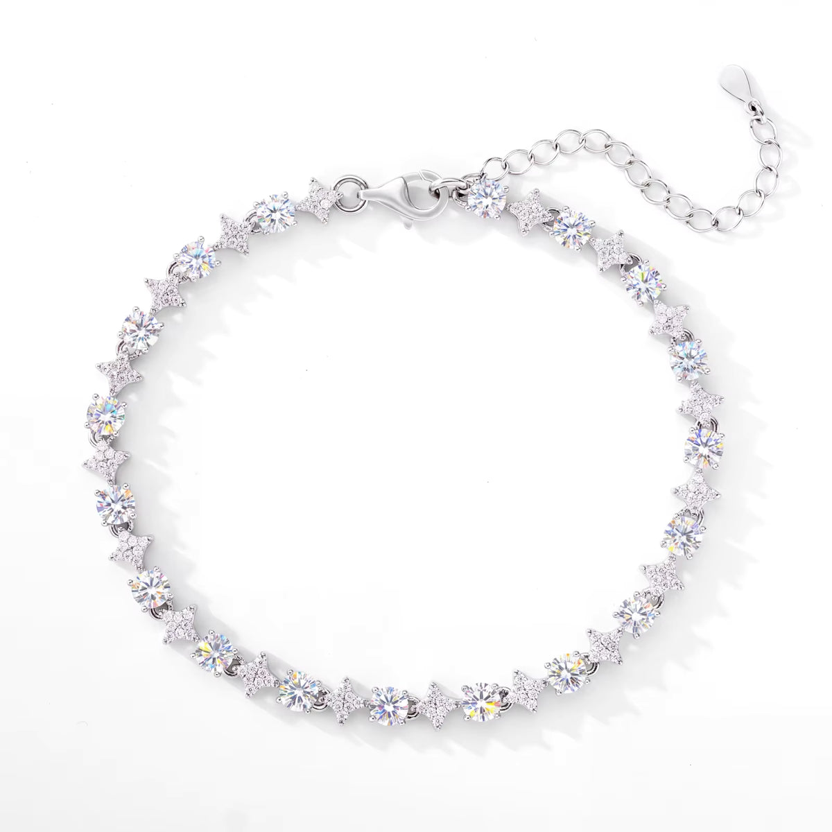 VVS1 D Moissanite Tennis Anklet | 18K Gold Plated | S925 Sterling Silver | GRA Certified