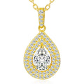 5mm VVS1 Pear Cut Moissanite Necklace in 18K Gold Plated S925 Sterling Silver