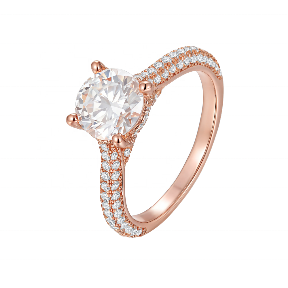 Moissanite Solitaire Ring 18K Gold