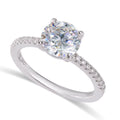 1–2 CT VVS1 Moissanite Solitaire Engagement Ring — 18K White Gold Plated