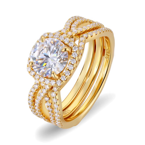 1.2 ct Moissanite Stackable Engagement Wedding Ring/Promise Ring 18K Gold Plated