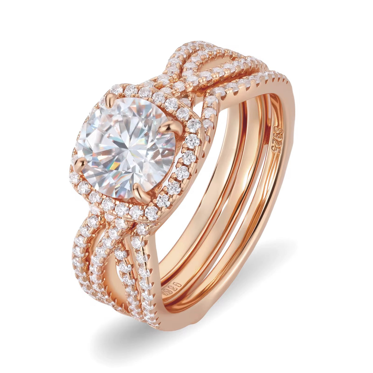 1.2 ct Moissanite Stackable Engagement Wedding Ring/Promise Ring 18K Gold Plated