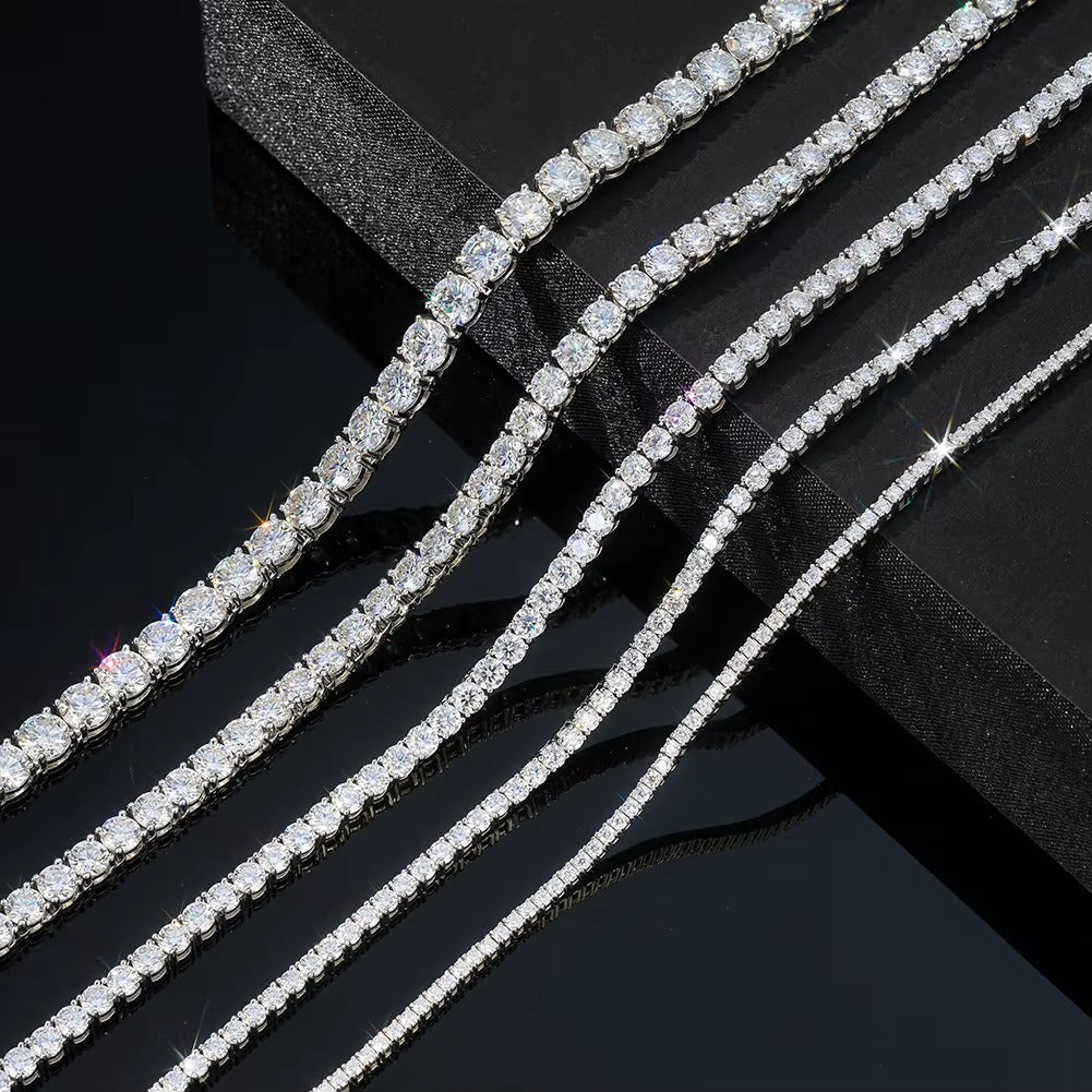 VVS1 D Moissanite Tennis Chain | 18K Gold Plated | S925 Sterling Silver | GRA Certified