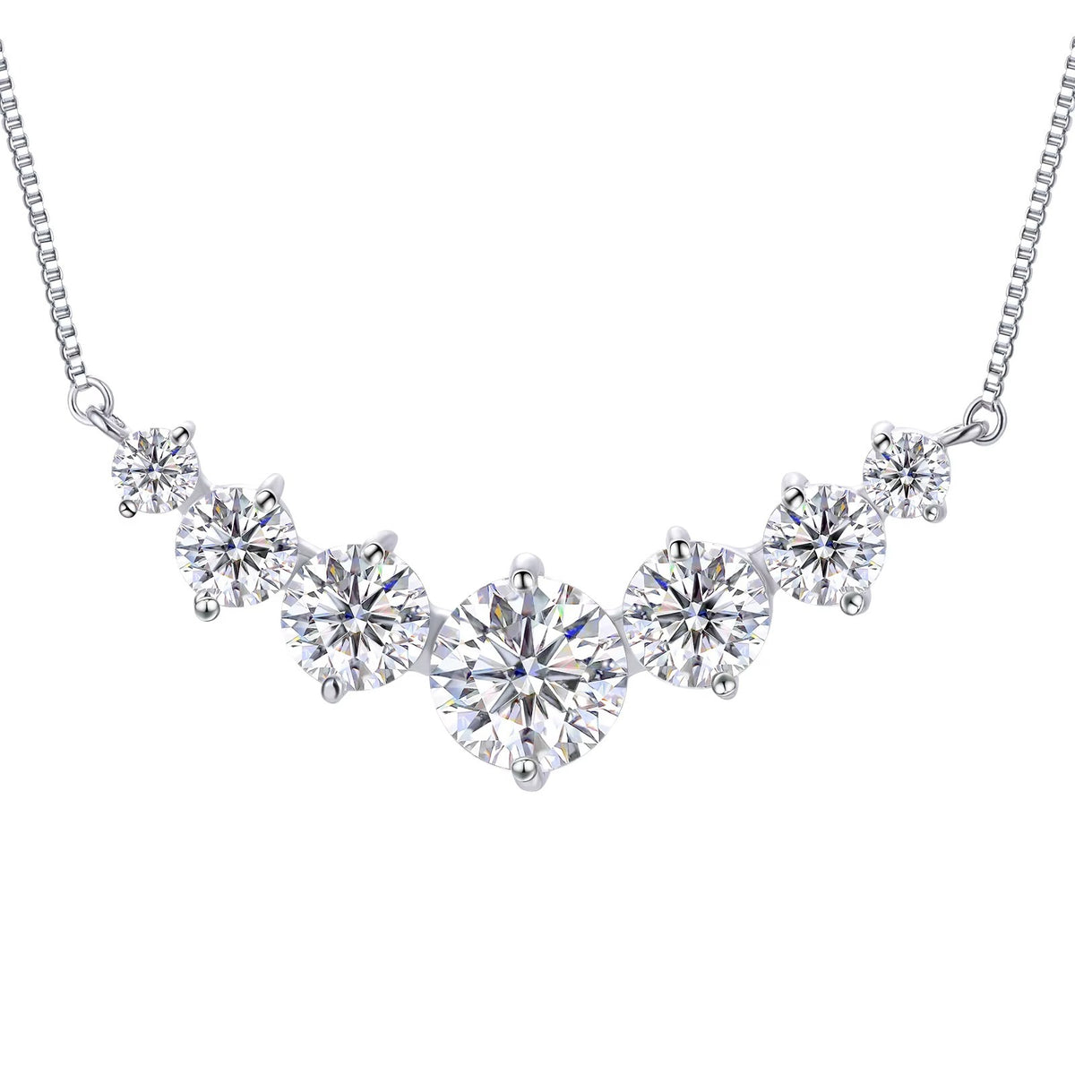 1.7ct to 5ct Moissanite Pendant Necklace in 18K Gold-Plated S925 Sterling Silver