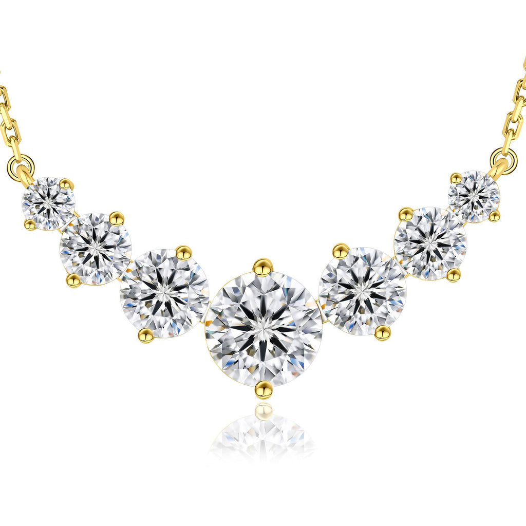 1.7ct to 5ct Moissanite Pendant Necklace in 18K Gold-Plated S925 Sterling Silver