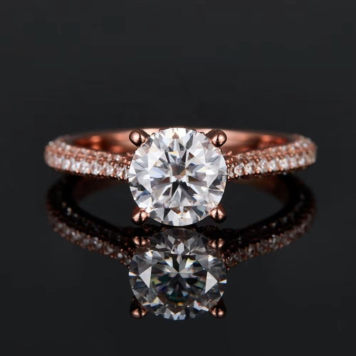 1 CT VVS1 Moissanite Solitaire Ring — 18K Rose Gold