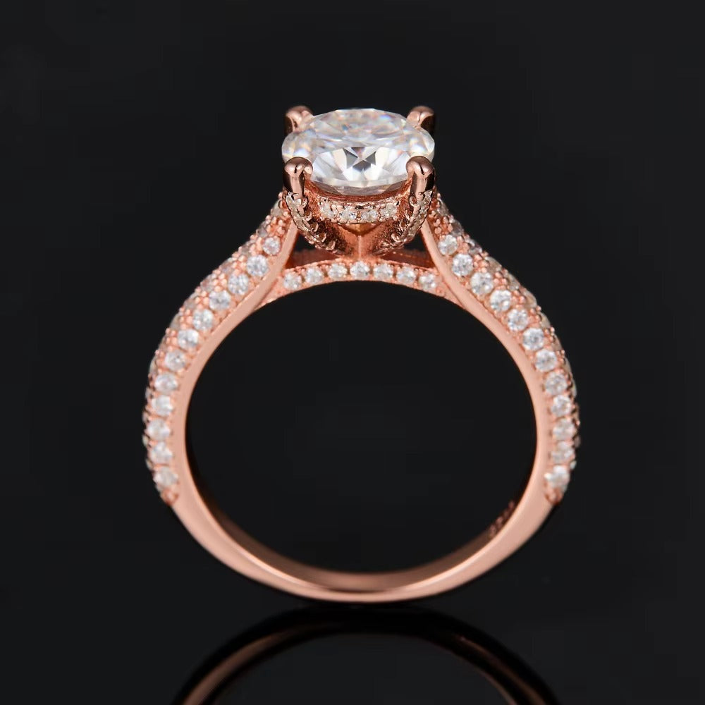 1 CT VVS1 Moissanite Solitaire Ring — 18K Rose Gold