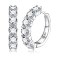 VVS1 Moissanite Hoop Earrings — 925 Sterling Silver Base, 18K White Gold or 18K Yellow Gold Plated