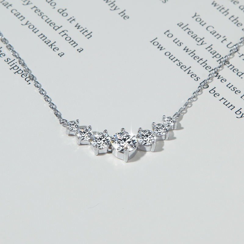 1.7ct to 5ct Moissanite Pendant Necklace in 18K Gold-Plated S925 Sterling Silver