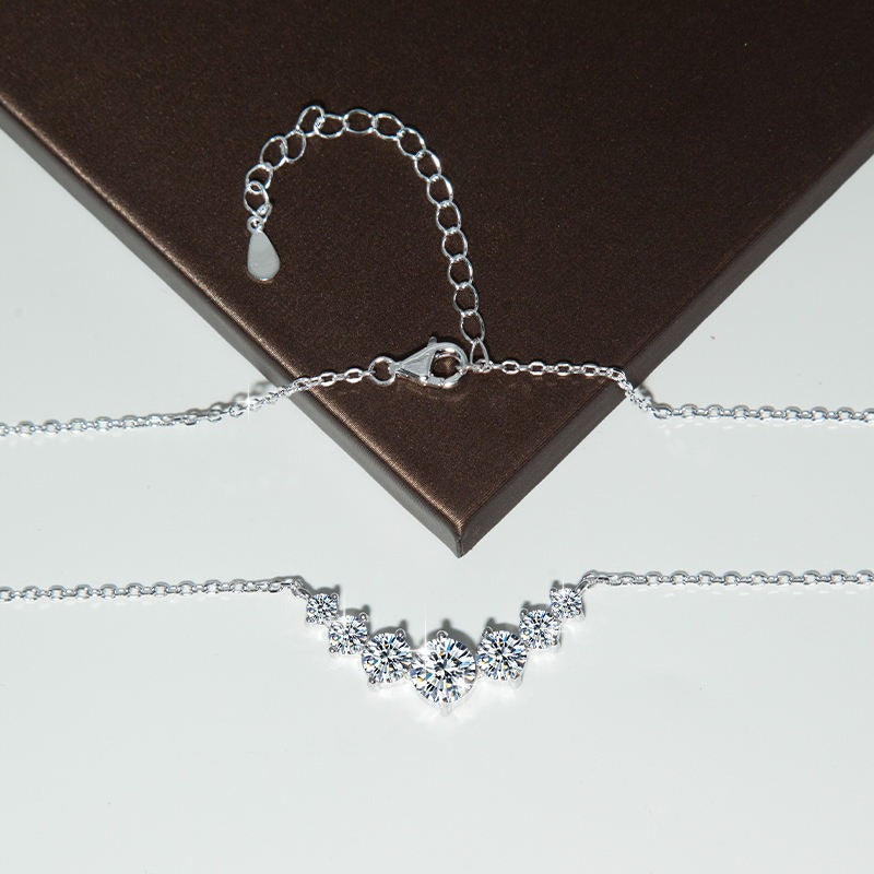 1.7ct to 5ct Moissanite Pendant Necklace in 18K Gold-Plated S925 Sterling Silver