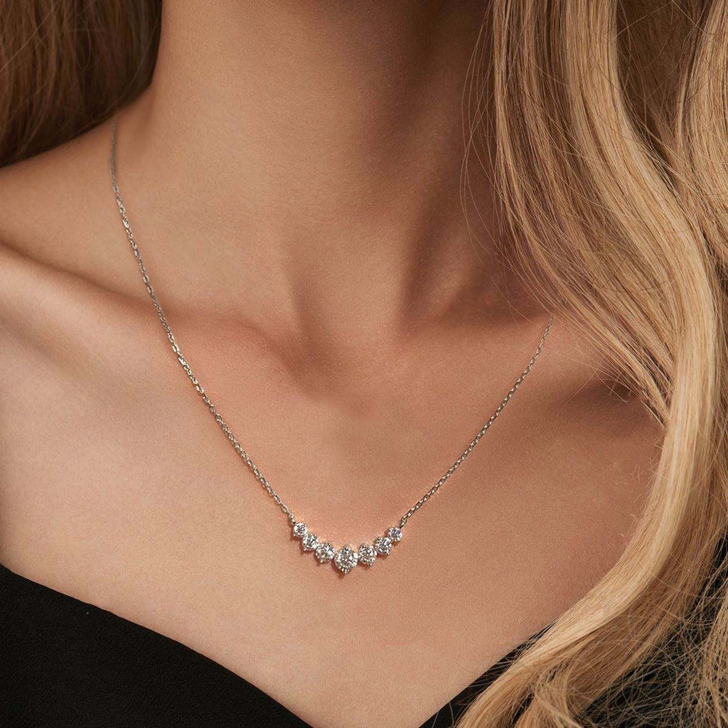 1.7ct to 5ct Moissanite Pendant Necklace in 18K Gold-Plated S925 Sterling Silver