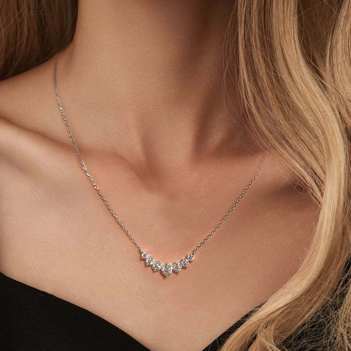 1.7ct to 5ct Moissanite Pendant Necklace in 18K Gold-Plated S925 Sterling Silver