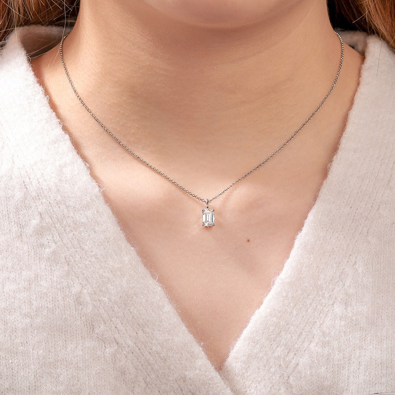 1.0ct D Color VVS1 Moissanite | 18K White Gold Plating over S925 Sterling Silver