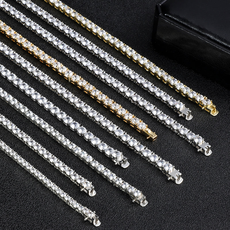 VVS1 D Moissanite Tennis Chain | 18K Gold Plated | S925 Sterling Silver | GRA Certified