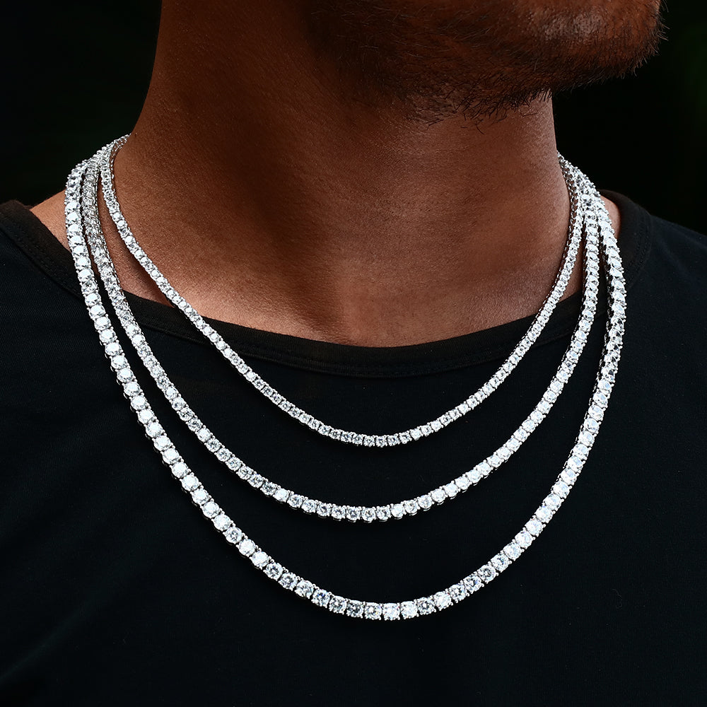 VVS1 D Moissanite Tennis Chain | 18K Gold Plated | S925 Sterling Silver | GRA Certified