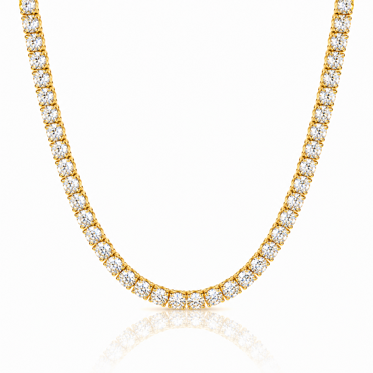 VVS1 D Moissanite Tennis Chain | 18K Gold Plated | S925 Sterling Silver | GRA Certified